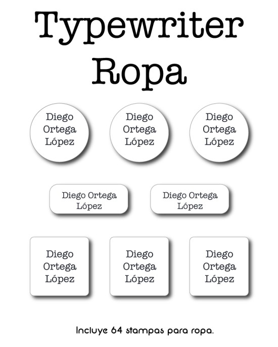 Ropa Typewriter-Etiquetas Para Ropa