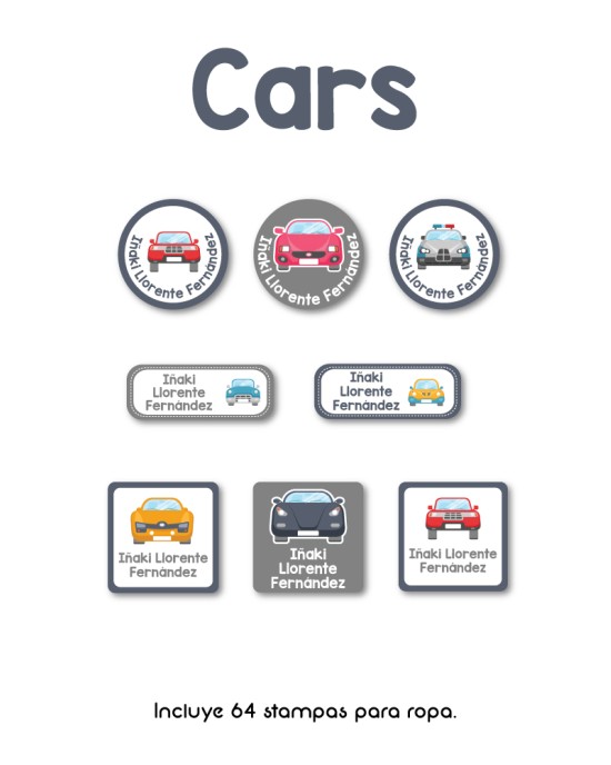 Ropa Cars-Etiquetas Para Ropa