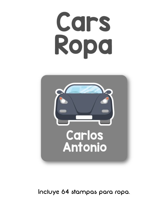 Ropa Cars-Etiquetas Para Ropa