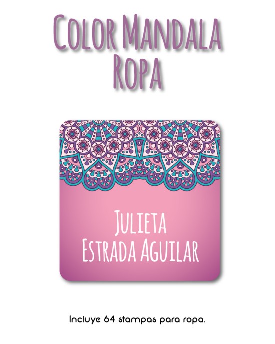 Ropa Color Mandala-Etiquetas Para Ropa