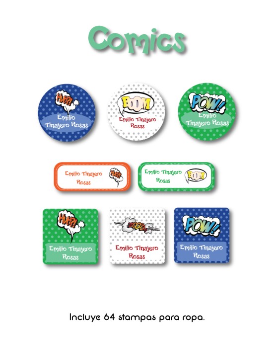 Pack Ropa y Escuela Comics | Pack Ropa y Adheribles