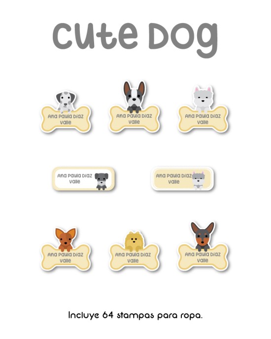 Pack Ropa y Escuela Cute Dog | Pack Ropa y Adheribles