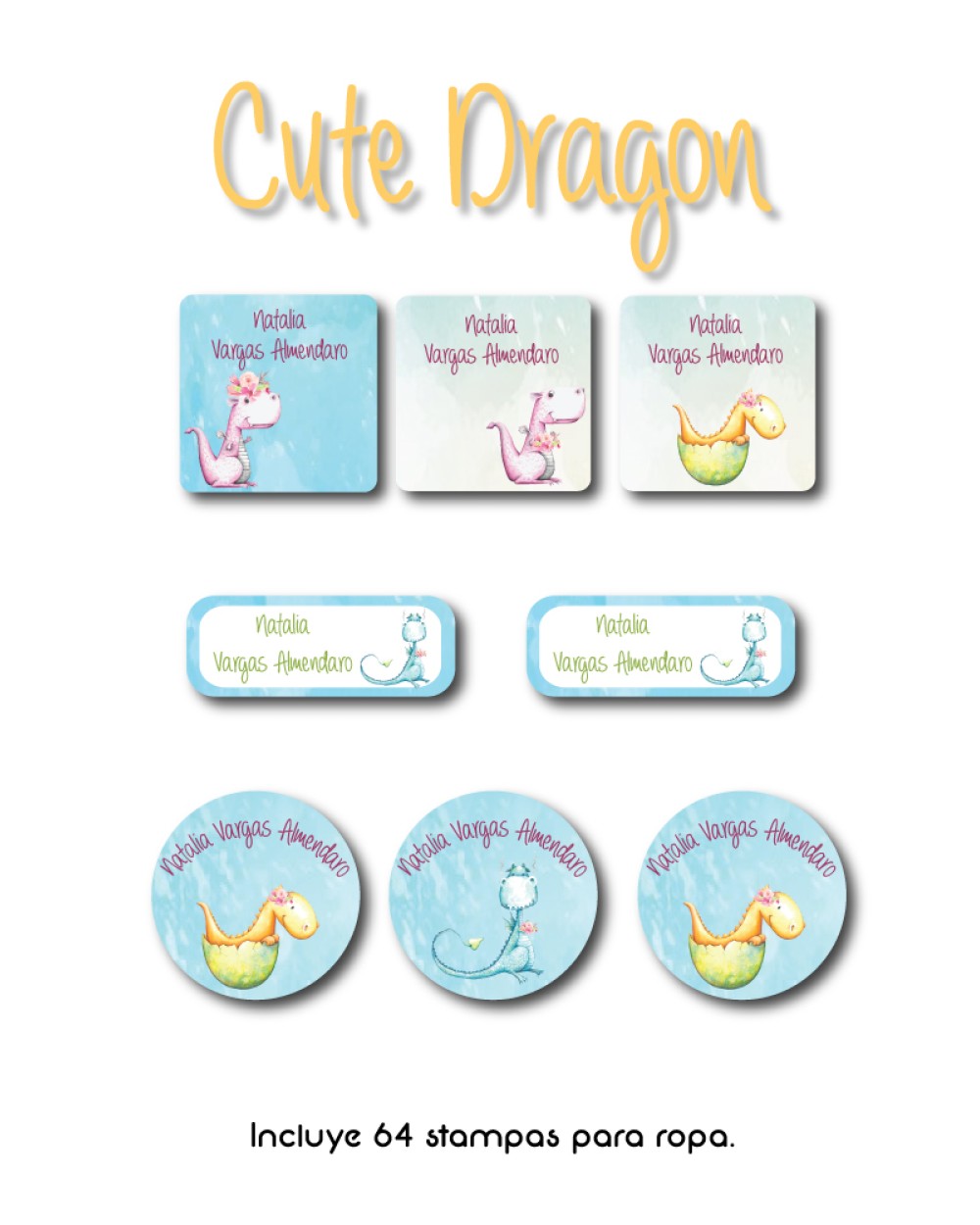 Ropa Cute Dragon-Etiquetas Para Ropa Ropa Cute Dragon-Etiquetas Para Ropa