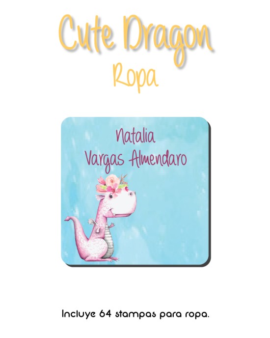 Ropa Cute Dragon-Etiquetas Para Ropa