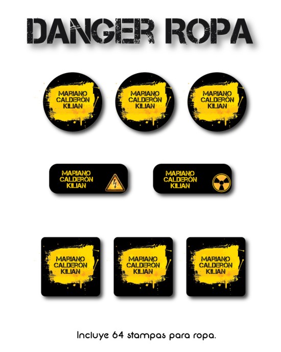 Ropa Danger-Etiquetas Para Ropa