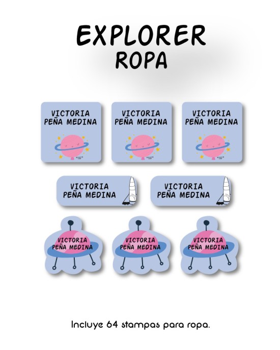 Ropa Explorer-Etiquetas Para Ropa