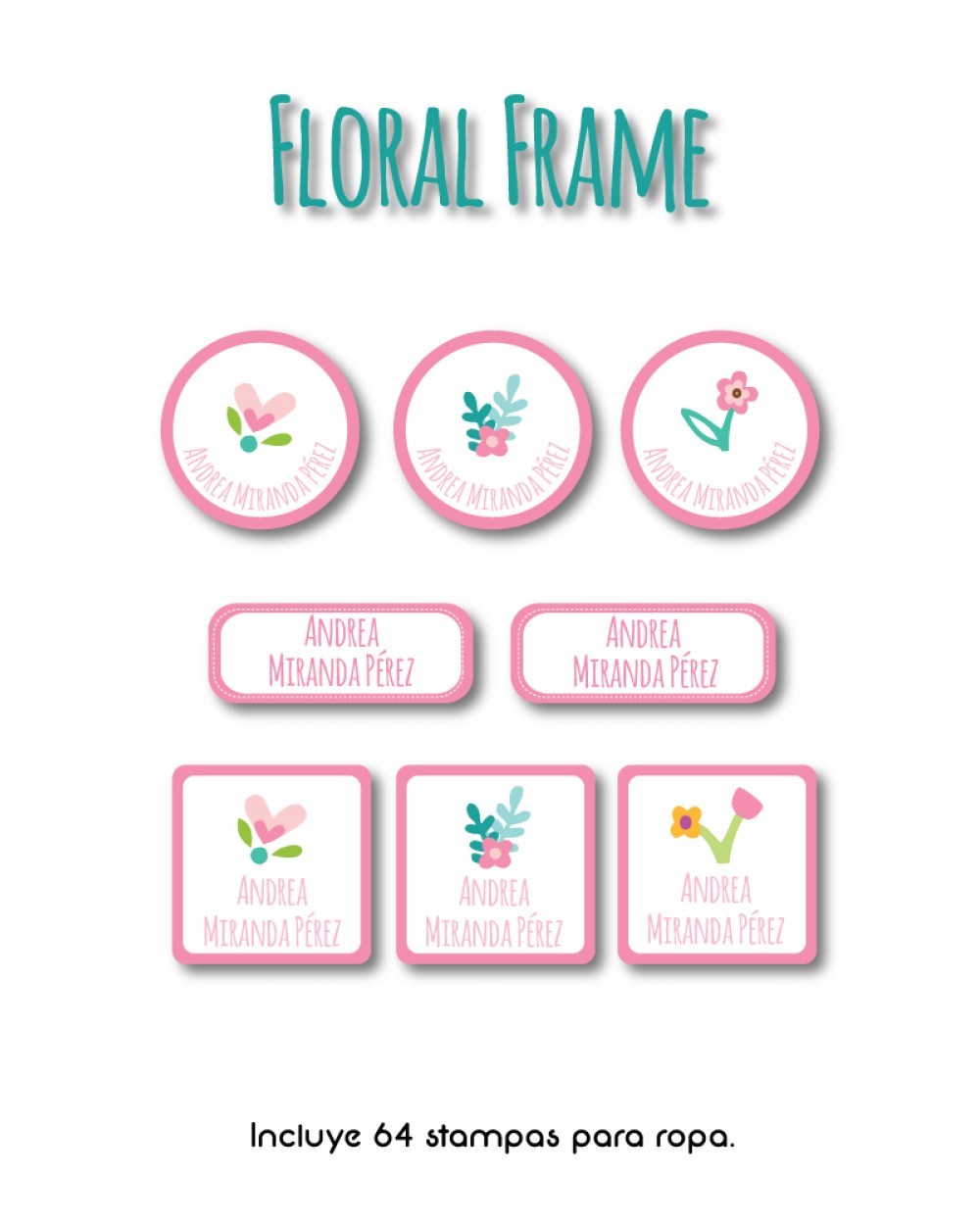 Ropa Floral Frame-Etiquetas Para Ropa Ropa Floral Frame-Etiquetas Para Ropa