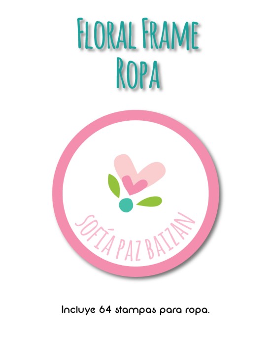 Ropa Floral Frame-Etiquetas Para Ropa