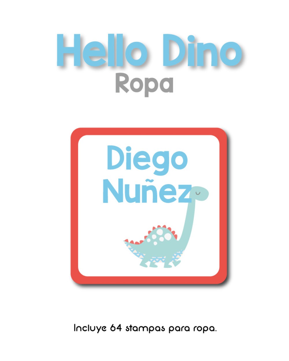 Ropa Hello Dino-Etiquetas Para Ropa Ropa Hello Dino-Etiquetas Para Ropa