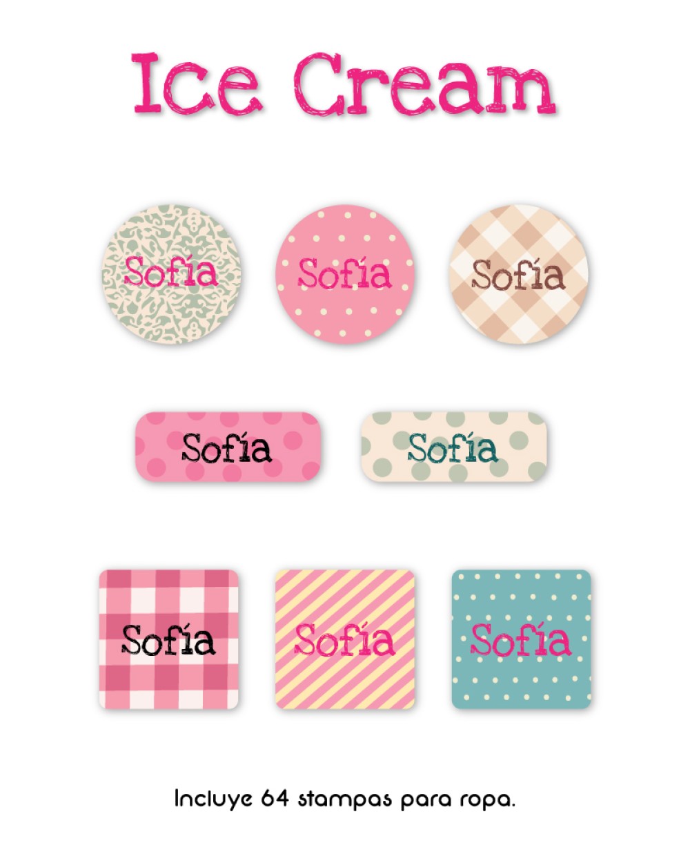 Ropa Ice Cream-Etiquetas Para Ropa Ropa Ice Cream-Etiquetas Para Ropa