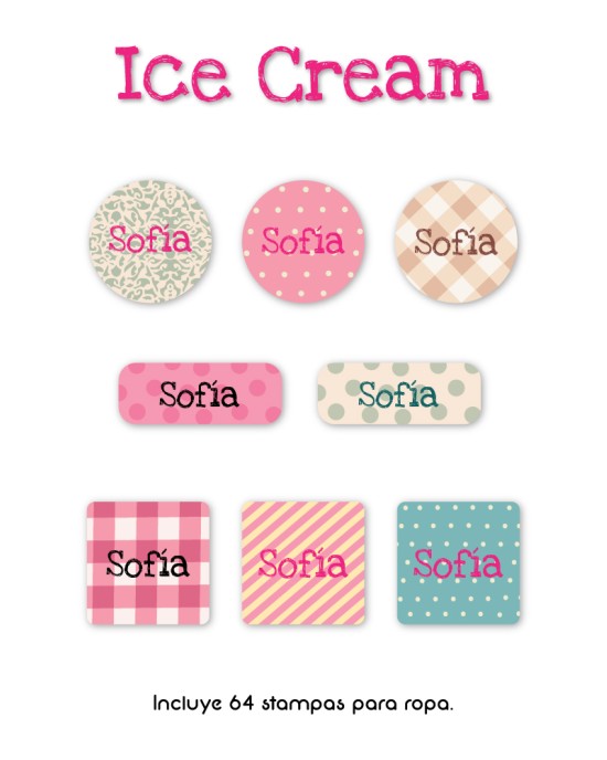 Ropa Ice Cream-Etiquetas Para Ropa