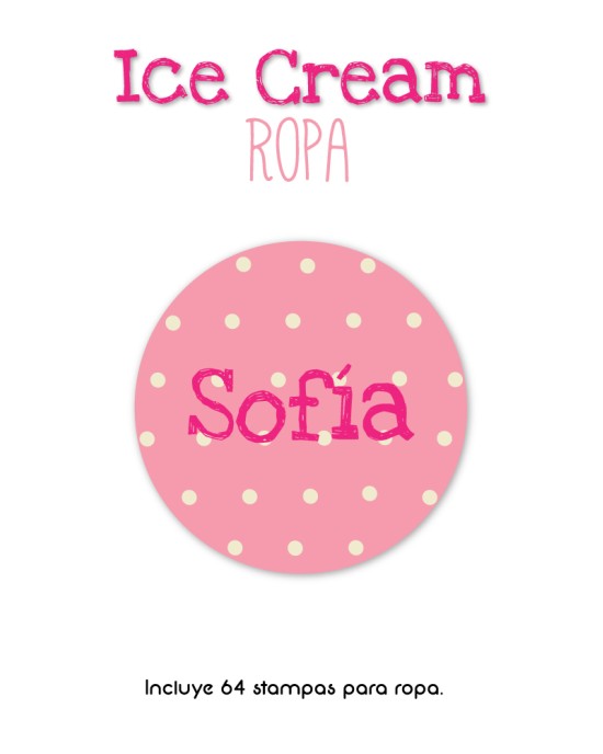 Ropa Ice Cream-Etiquetas Para Ropa