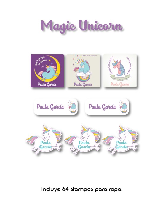 Ropa Magic Unicorn-Etiquetas Para Ropa