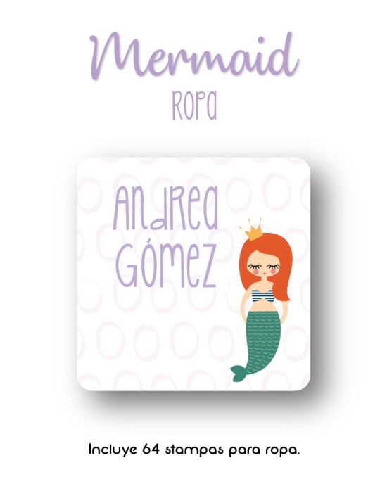 Ropa Mermaid-Etiquetas Para Ropa