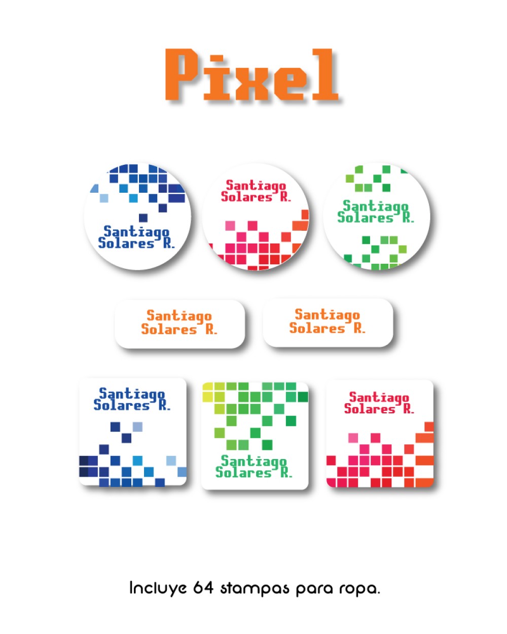 Ropa Pixel-Etiquetas Para Ropa