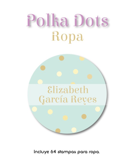Ropa Polka Dots-Etiquetas Para Ropa