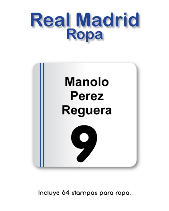 Ropa Real Madrid-Etiquetas Para Ropa