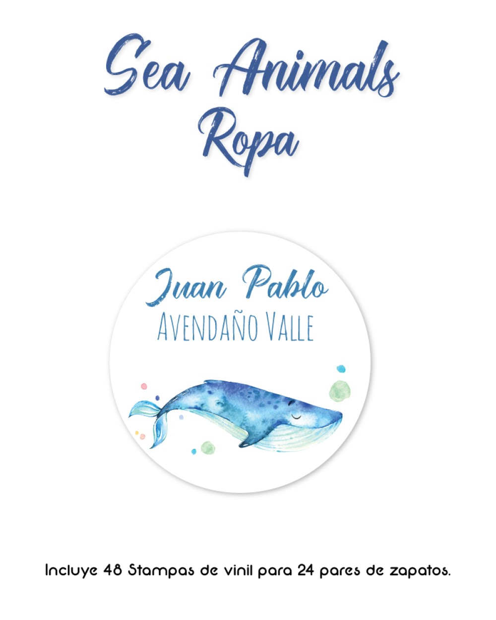 Ropa Sea Animals-Etiquetas Para Ropa