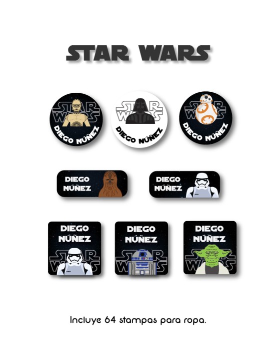 Ropa Star Wars-Etiquetas Para Ropa
