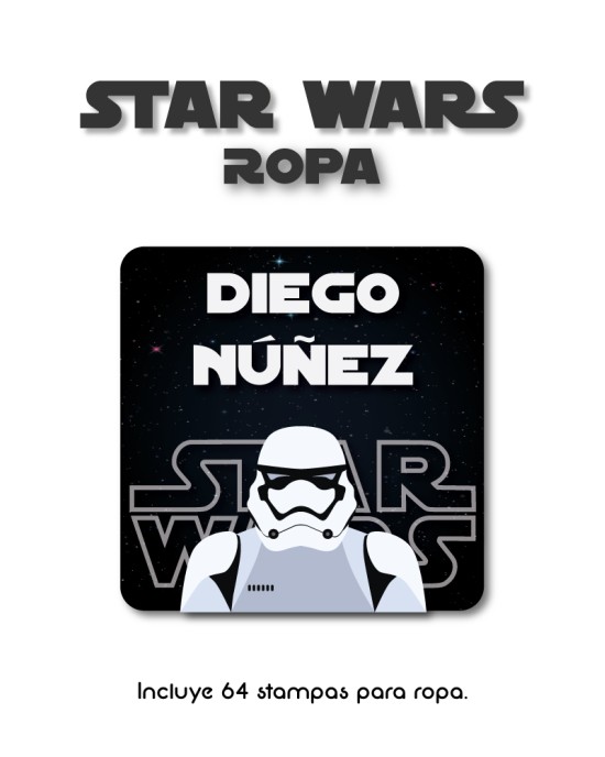 Ropa Star Wars-Etiquetas Para Ropa