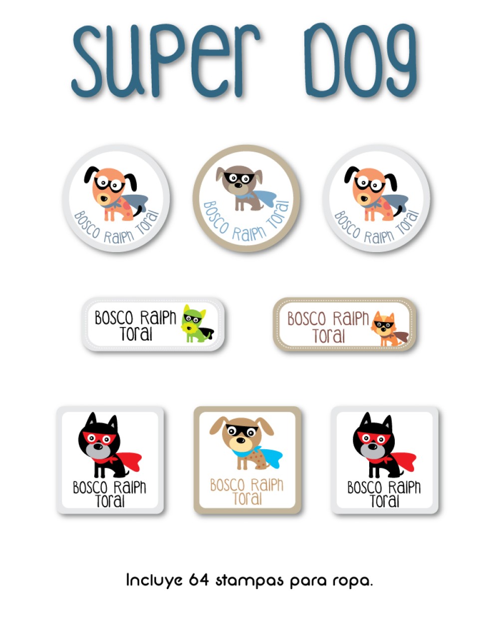 Ropa Super Dog-Etiquetas Para Ropa Ropa Super Dog-Etiquetas Para Ropa