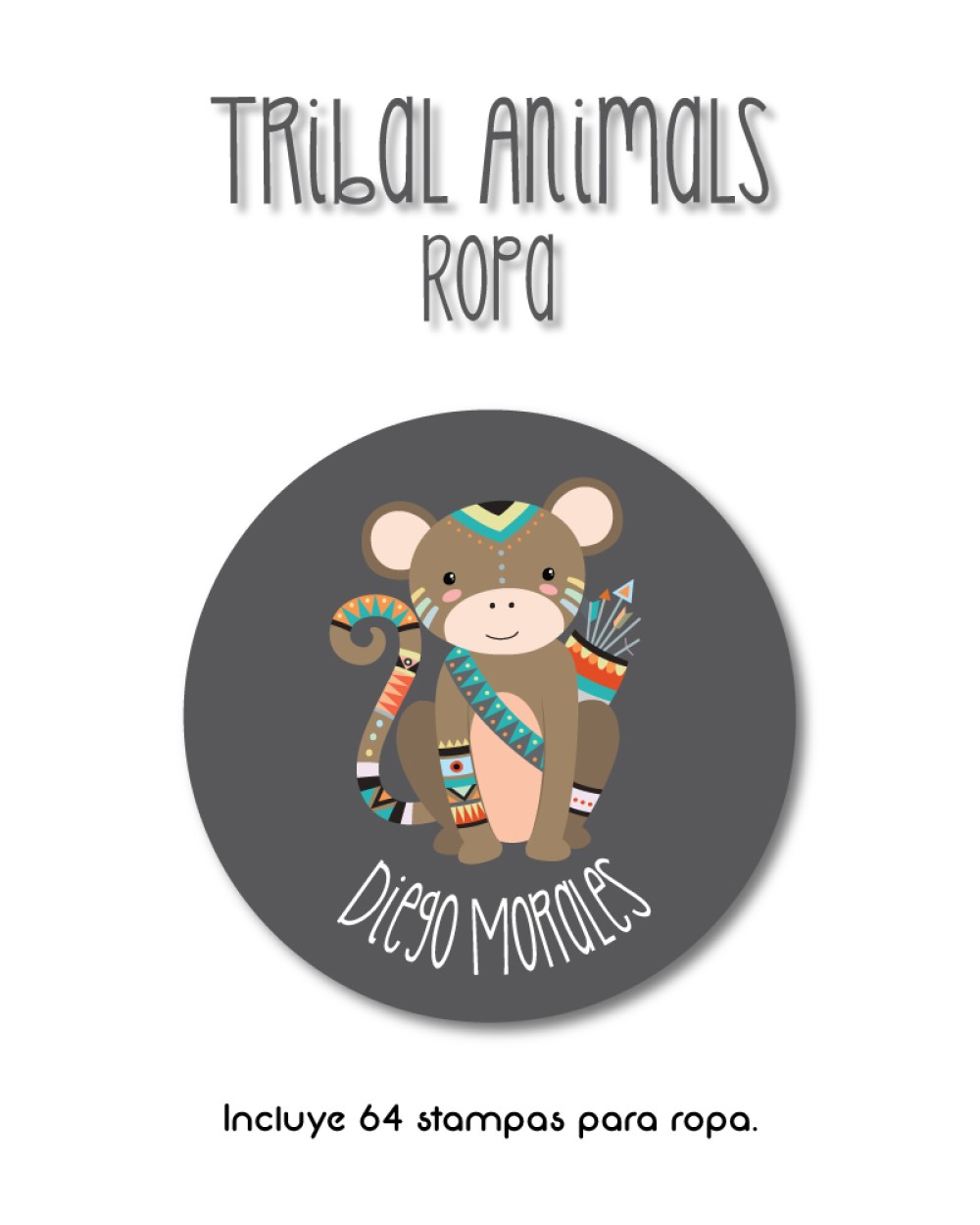 Ropa Tribal Animals-Etiquetas Para Ropa