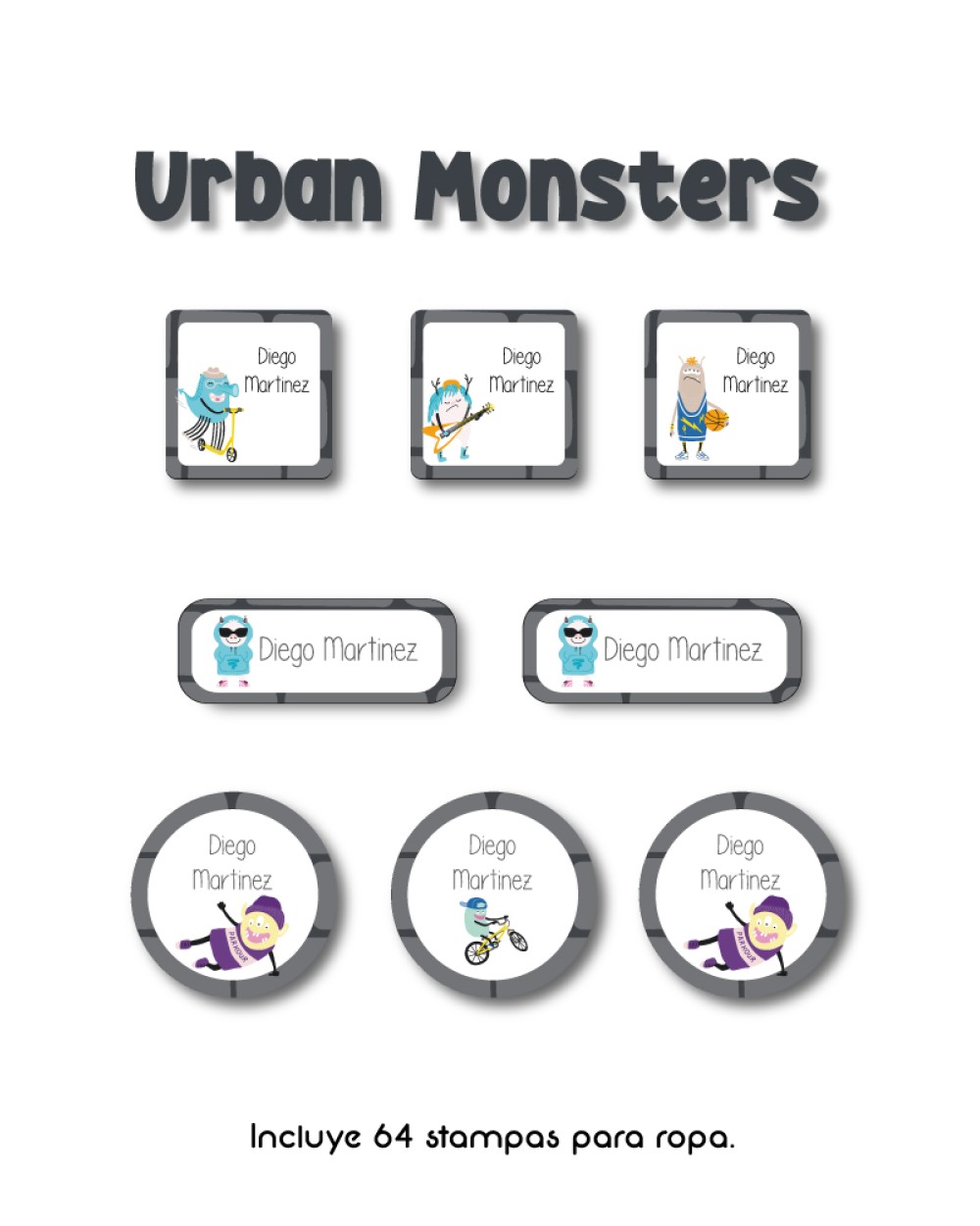 Ropa Urban Monsters-Etiquetas Para Ropa