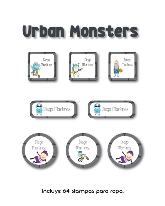 Ropa Urban Monsters-Etiquetas Para Ropa
