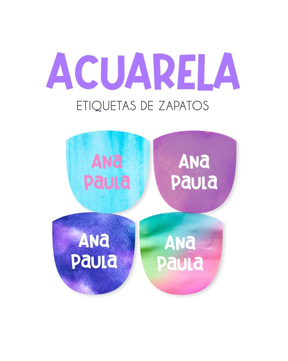 Pack Escuela y Zapatos Acuarela | Pack Adheribles y Zapatos