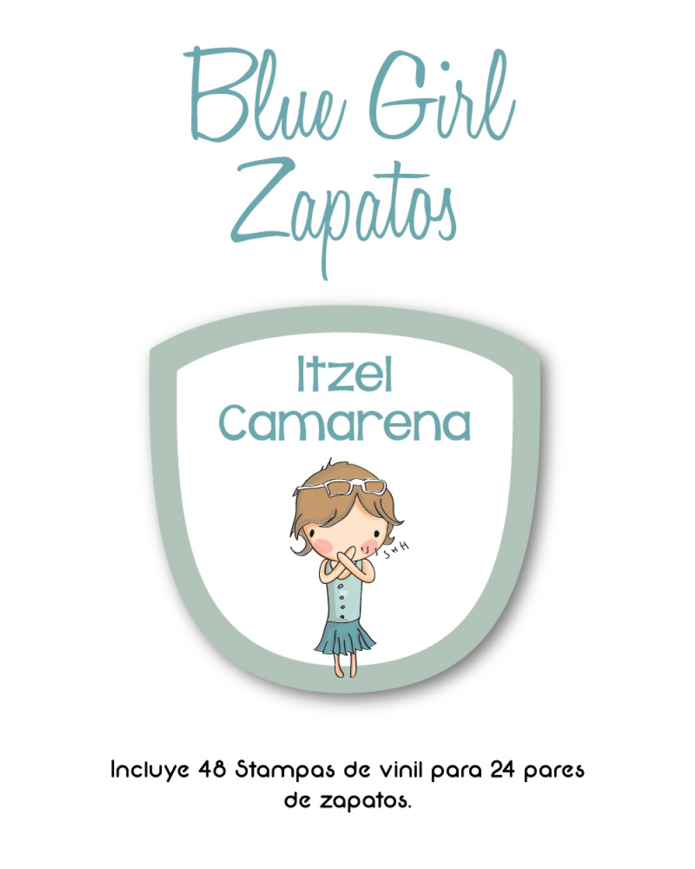 Paquete de etiquetas para Zapato Blue Girl - Etiquetas Para Zapatos Paquete de etiquetas para Zapato Blue Girl - Etiquetas Para Zapatos