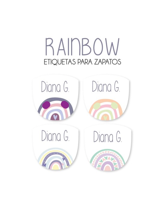 Paquete de etiquetas para Zapato Rainbow - Etiquetas Para Zapatos