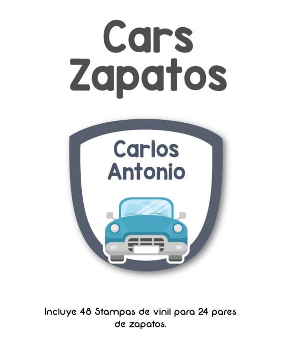 Paquete de etiquetas para Zapato Cars - Etiquetas Para Zapatos