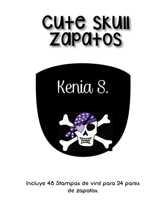 Pack Escuela y Zapatos Cute Skull | Pack Adheribles y Zapatos