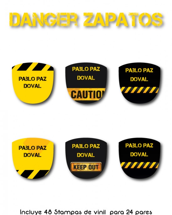 Paquete de etiquetas para Zapato Danger - Etiquetas Para Zapatos