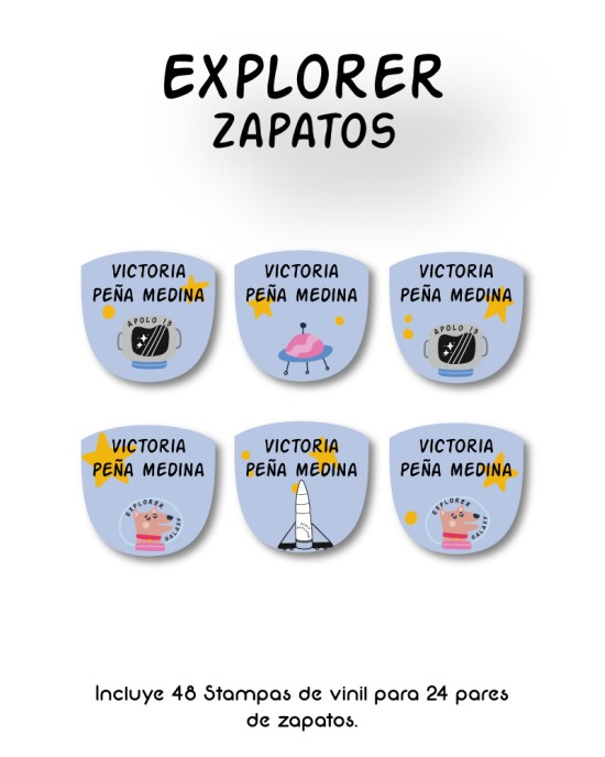 Paquete de etiquetas para Zapato Explorer - Etiquetas Para Zapatos