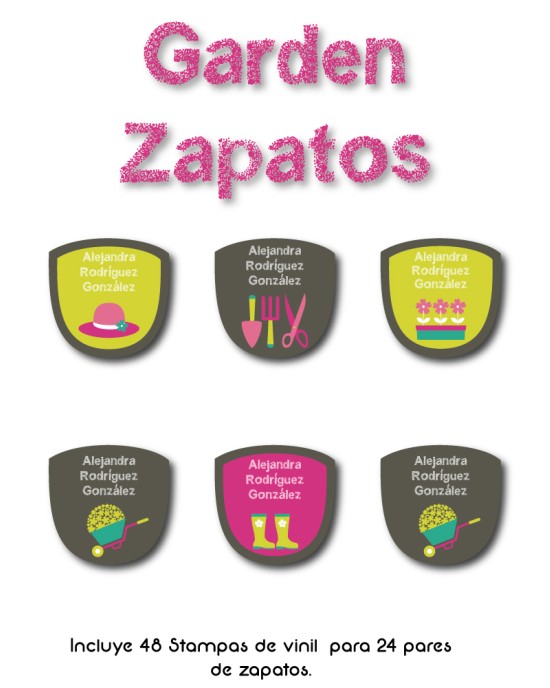 Paquete de etiquetas para Zapato Garden - Etiquetas Para Zapatos
