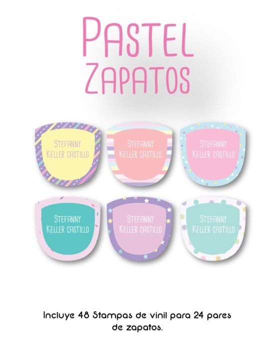 Paquete de etiquetas para Zapato Pastel - Etiquetas Para Zapatos