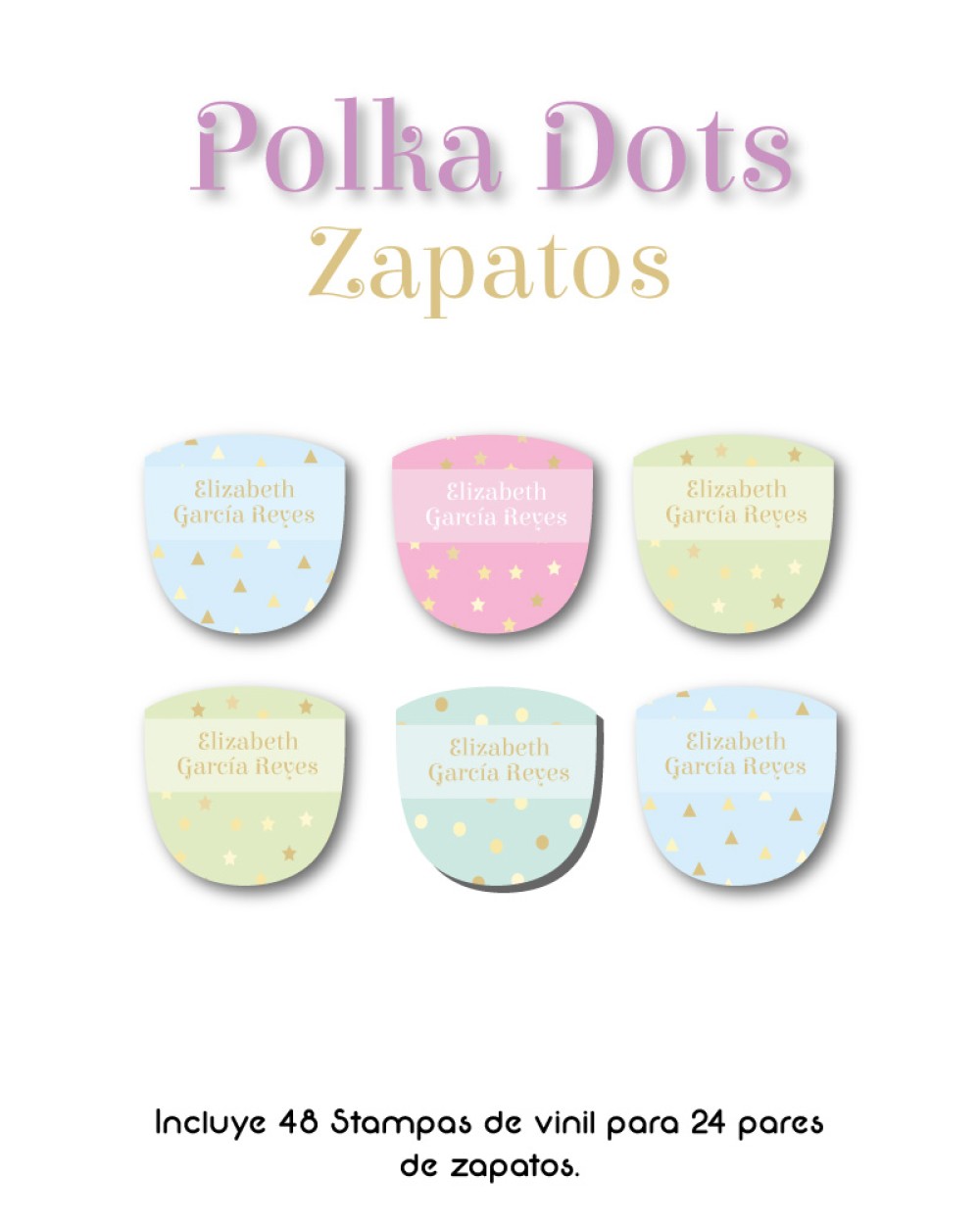 Paquete de etiquetas para Zapato Polka Dots - Etiquetas Para Zapatos