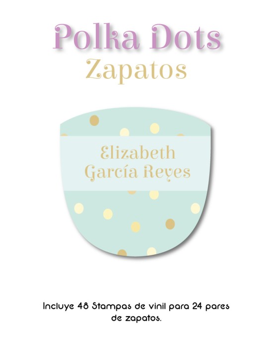 Paquete de etiquetas para Zapato Polka Dots - Etiquetas Para Zapatos