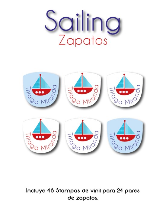 Paquete de etiquetas para Zapato Sailing - Etiquetas Para Zapatos