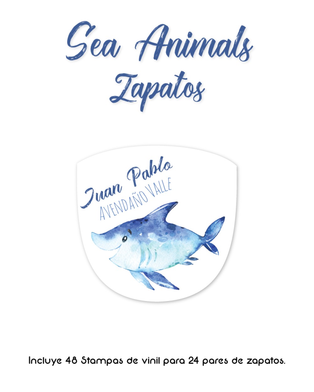 Paquete de etiquetas para Zapato Sea Animals - Etiquetas Para Zapatos Paquete de etiquetas para Zapato Sea Animals - Etiquetas Para Zapatos