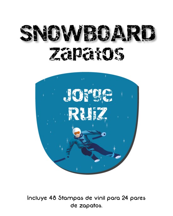 Paquete de etiquetas para Zapato Snowboard - Etiquetas Para Zapatos