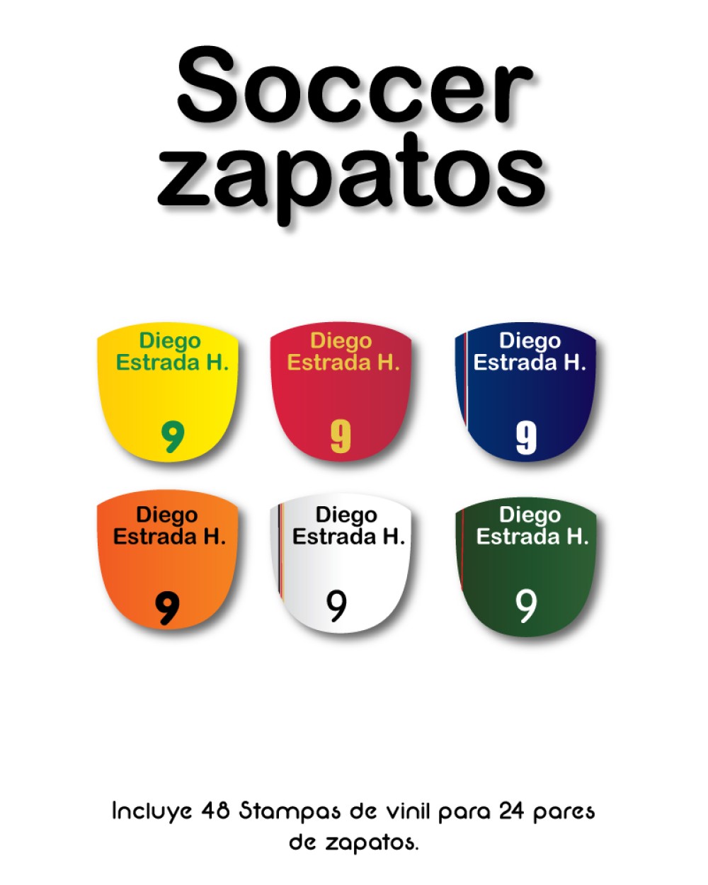 Paquete de etiquetas para Zapato Soccer - Etiquetas Para Zapatos