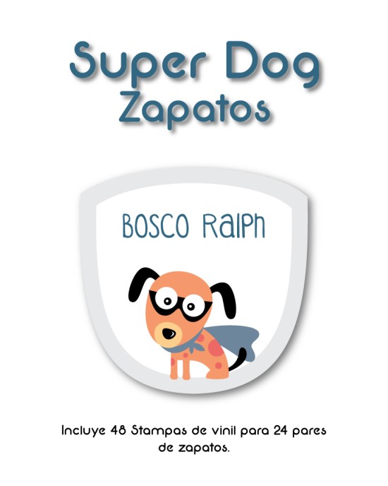 Paquete de etiquetas para Zapato Super Dog - Etiquetas Para Zapatos