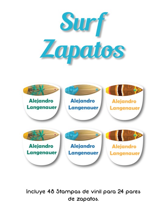 Pack Escuela y Zapatos Surf | Pack Adheribles y Zapatos