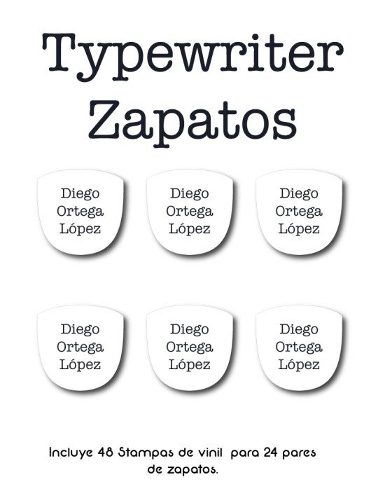 Paquete de etiquetas para Zapato Typewriter - Etiquetas Para Zapatos