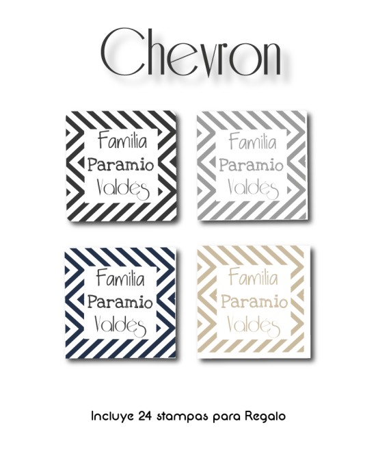 Paquete de etiquetas para Regalo Chevron - Etiquetas Para Regalos