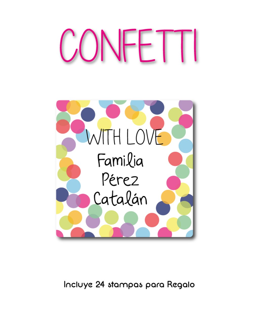 Paquete de etiquetas para Regalo Confetti - Etiquetas Para Regalos