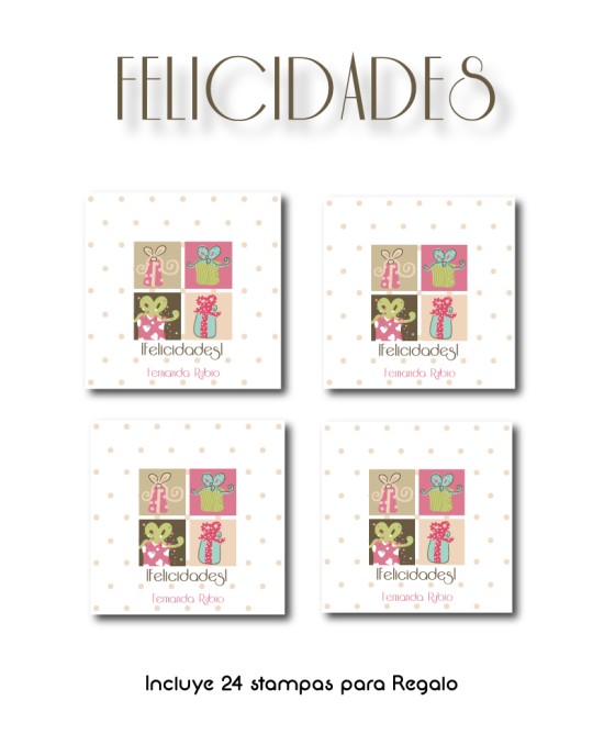 Paquete de etiquetas para Regalo Felicidades - Etiquetas Para Regalos