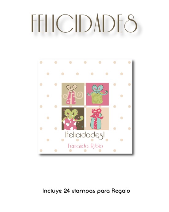 Paquete de etiquetas para Regalo Felicidades - Etiquetas Para Regalos